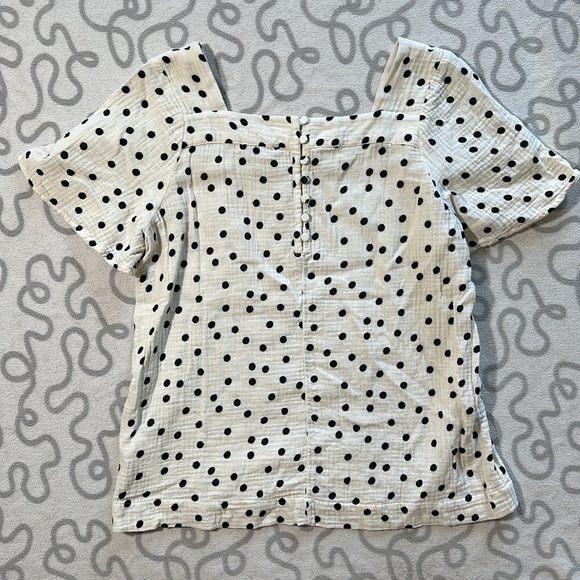 Madewell Lightspun Harlow Square-Neck Top in Dot Toss - Picture 4 of 6